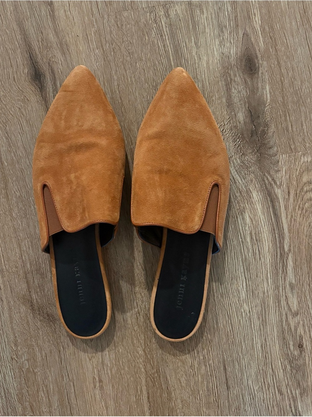 Jenni Kayne Suede Pointed Toe Mule Flats Cognac Brown Size 39 - Picture 3 of 8